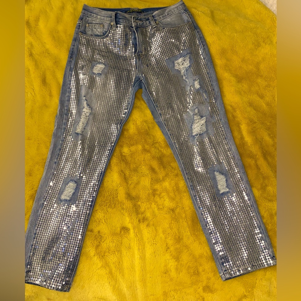 Sequin jeans